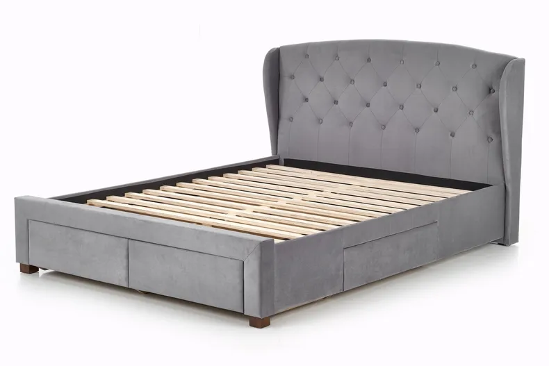 Двоспальне ліжко зі шухлядами HALMAR SABRINA 160x200 см сіре фото №14