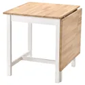 IKEA PINNTORP ПІННТОРП, стіл-книжка, світло-коричнева морилка/біла морилка, 67/124x75 см 705.294.65 фото thumb №1