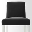 IKEA BERGMUND БЕРГМУНД, барний стілець зі спинкою, білий / Djuparp темно-сірий, 62 см 893.997.65 фото thumb №4