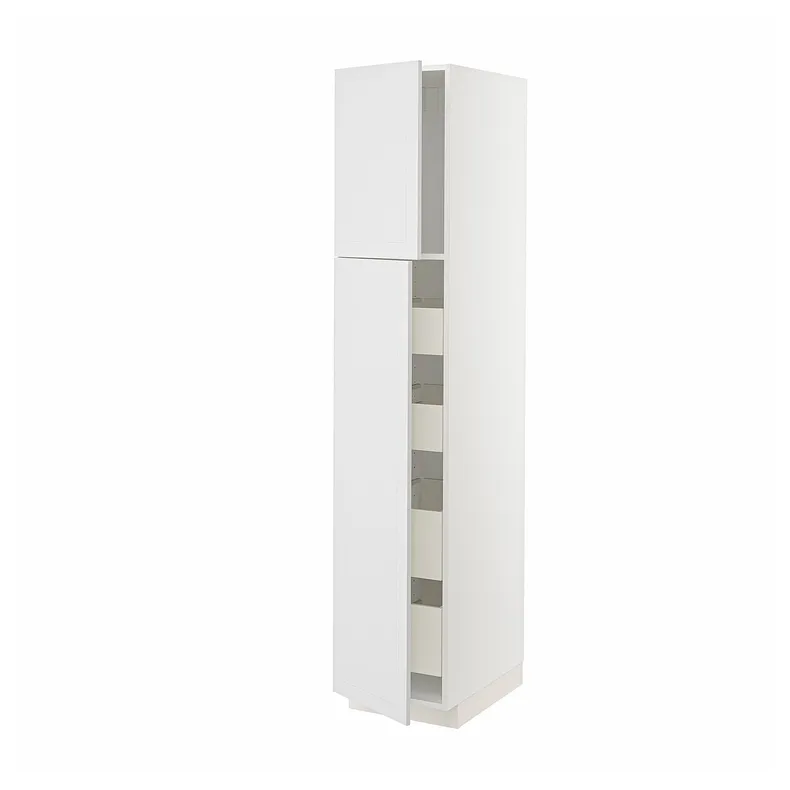 IKEA METOD МЕТОД / MAXIMERA МАКСІМЕРА, висока шафа, 2 дверцят / 4 шухляди, білий / стенсундський білий, 40x60x200 см 494.600.81 фото №1