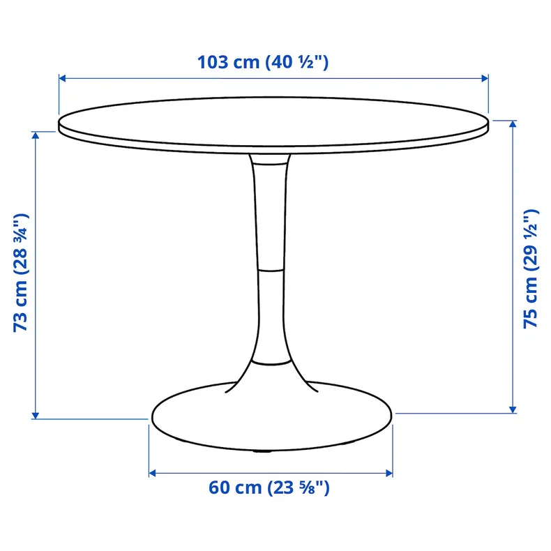 IKEA DOCKSTA ДОКСТА, стол, белый / белый, 103 см 193.249.95 фото №7