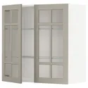 IKEA METOD МЕТОД, настінна шафа, полиці / 2 склх дверц, білий / стенсундський бежевий, 80x80 см 894.567.94 фото thumb №1