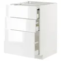 IKEA METOD МЕТОД / MAXIMERA МАКСИМЕРА, напольный шкаф с выдвиж панелью / 3ящ, белый / Рингхульт белый, 60x60 см 694.338.07 фото thumb №1