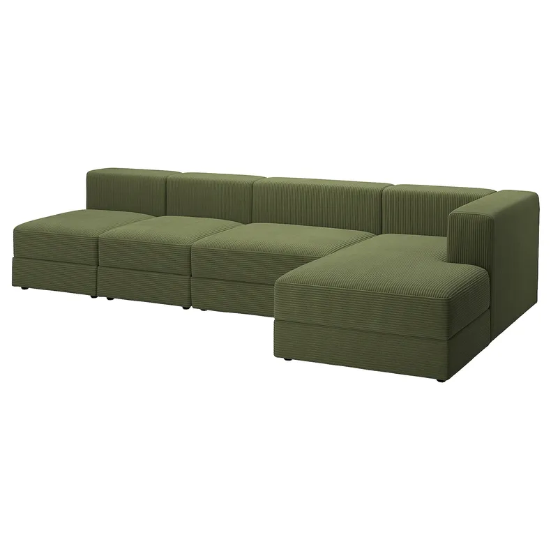 IKEA JÄTTEBO ЄТТЕБУ, 4,5міс модульний диван з кушеткою, правий/САМСАЛА темний жовто-зелений 994.714.02 фото №1
