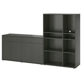 IKEA VIHALS ВИХАЛС, комбинация д / хранения, тёмно-серый, 235x37x140 см 695.212.05 фото