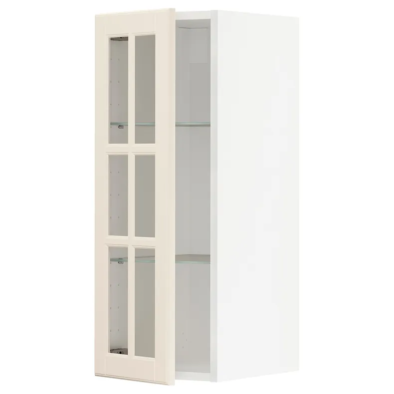 IKEA METOD МЕТОД, навесной шкаф / полки / стеклян дверца, белый / бодбинские сливки, 30x80 см 193.949.88 фото №1