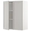IKEA METOD МЕТОД, навісна шафа з полицями / 2 дверцят, білий / світло-сірий Lerhyttan, 80x100 см 694.602.78 фото thumb №1