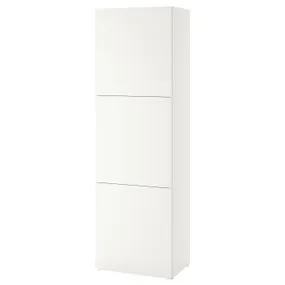 IKEA BESTÅ БЕСТО, секція полиць із дверцятами, білий ЛАППВІКЕН / білий, 60x42x193 см 394.296.99 фото