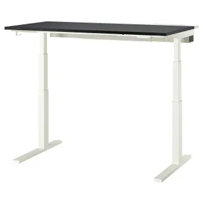 IKEA MITTZON МИТТЗОН, стол / трансф, электрический окл ясень с черными / белыми пятнами, 140x80 см 495.289.53 фото