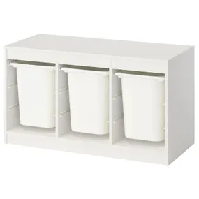 IKEA TROFAST, стеллаж для мусорных контейнеров, белый/белый, 99x44x56 см 595.747.32 фото