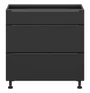 BRW Кухонный цокольный шкаф Sole L6 80 см с выдвижными ящиками черный матовый, черный/черный матовый FM_D2S_80/82_2SMB/B-CA/CAM фото