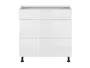 BRW Кухонный цокольный шкаф Tapo Special 80 см с выдвижными ящиками белый экрю, альпийский белый/экрю белый FK_D3S_80/82_2SMB/SMB-BAL/BIEC фото