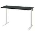 IKEA MITTZON МІТТЗОН, письмовий стіл, шпон мореного ясена чорний / білий, 120x60 см 095.258.57 фото thumb №1
