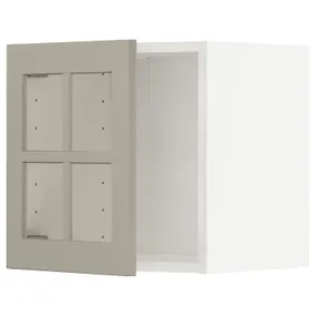 IKEA METOD МЕТОД, шафа навісна зі скляними дверцятами, білий / стенсундський бежевий, 40x40 см 394.585.40 фото