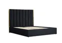 Ліжко двоспальне HALMAR PALAZZO 160x200 см, чорне / золоте фото thumb №1