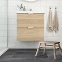 IKEA OSBYSJÖN ОСБЮШЁН, коврик для ванной, серый, 40x60 см 405.142.05 фото thumb №2