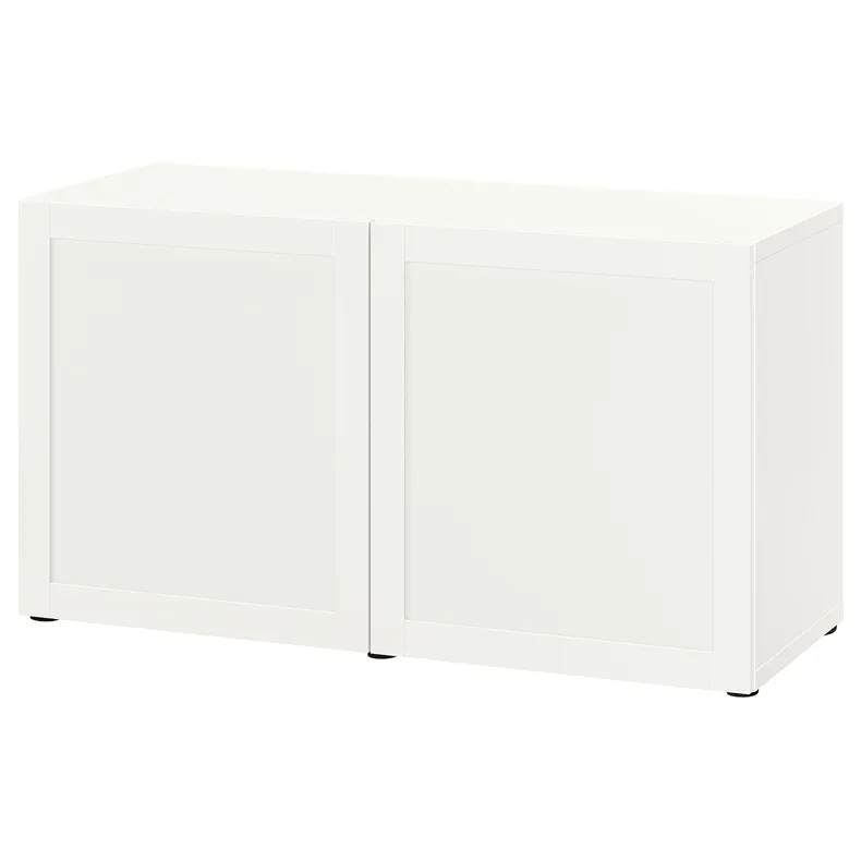 IKEA BESTÅ БЕСТО, комбинация для хранения с дверцами, белый / Ханвикен белый, 120x42x65 см 593.245.64 фото №1