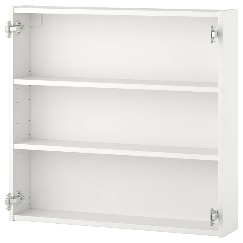 IKEA ENHET ЭНХЕТ, навесной шкаф с 2 полками, белый, 80x15x75 см 404.404.41 фото №1