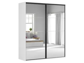 BRW Раздвижной шкаф Flex 200 см с зеркалом белый, зеркало SZAFA_ZESTAW_90-BI/SZ фото
