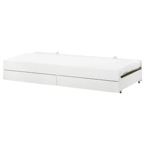 IKEA SLÄKT СЛЭКТ, выдвижная кровать с ящиком, белый, 90x200 см 992.394.51 фото