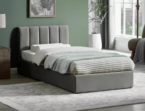 Ліжко односпальне SIGNAL Montreal Velvet 90x200 см, сірий фото