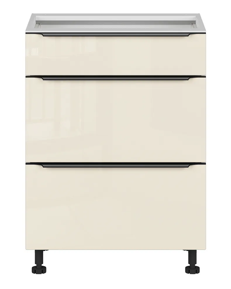 BRW Кухонный шкаф Sole L6 60 см с выдвижными ящиками магнолия жемчуг, альпийский белый/жемчуг магнолии FM_D3S_60/82_2SMB/SMB-BAL/MAPE фото №1