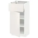 IKEA METOD МЕТОД / MAXIMERA МАКСИМЕРА, напольный шкаф с ящиком / дверцей, белый / белый, 40x37 см 794.541.92 фото thumb №1