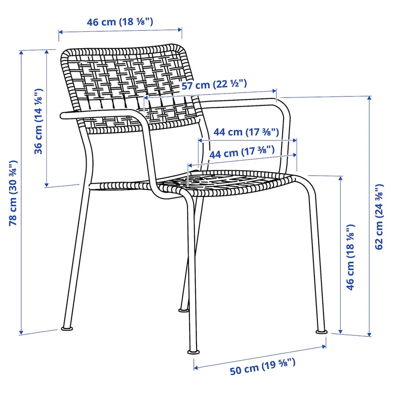 IKEA LÄCKÖ LЭККЭ, садовое кресло, тёмно-серый фото №4