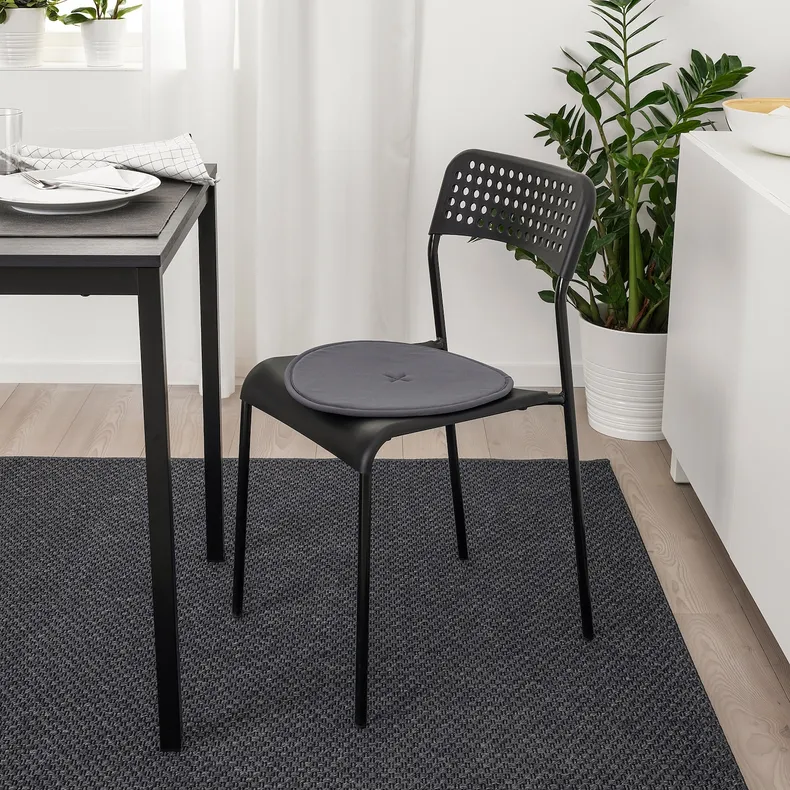 IKEA STRÅFLY СТРОФЛАЙ, подушка на стілець, темно-сірий, 36 см 004.100.83 фото №4