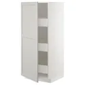 IKEA METOD МЕТОД / MAXIMERA МАКСІМЕРА, висока шафа із шухлядами, білий / світло-сірий Lerhyttan, 60x60x140 см 193.867.90 фото thumb №1