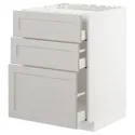 IKEA METOD МЕТОД / MAXIMERA МАКСИМЕРА, напольн шкаф / 3фронт пнл / 3ящика, белый / светло-серый, 60x60 см 392.742.11 фото thumb №1