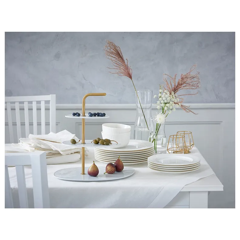 IKEA OFANTLIGT ОФАНТЛИГТ, тарелка десертная, белый, 22 см 003.190.17 фото №5