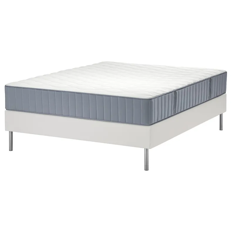 IKEA LYNGÖR ЛИНГЁР, тахта, Vågstranda medium hard / light blue white, 180x200 см 995.541.76 фото №1