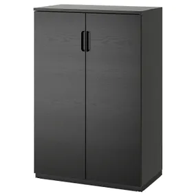 IKEA GALANT ГАЛАНТ, шкаф с дверями, Шпон ясеня, окрашенный в черный цвет, 80x120 см 503.651.39 фото
