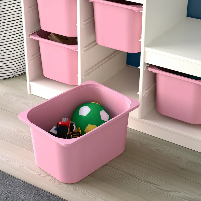 IKEA TROFAST ТРУФАСТ, комбинация д/хранения, белый/розовый, 99x44x94 см 293.355.35 фото №3