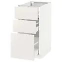 IKEA METOD МЕТОД / MAXIMERA МАКСИМЕРА, напольный шкаф с 3 ящиками, белый / белый, 40x60 см 290.496.28 фото thumb №1