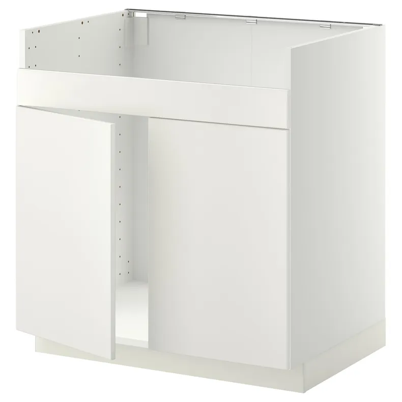 IKEA METOD МЕТОД, шкаф д / двойной мойки ХАВСЕН, белый / белый, 80x60 см 194.607.04 фото №1