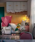 IKEA SLÄKT СЛЭКТ, каркас кровати с 3 ящиками, белый, 90x200 см 893.860.70 фото thumb №3