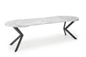 Кухонний стіл HALMAR PERONI 100-250x100 см білий мармур - чорний фото thumb №3