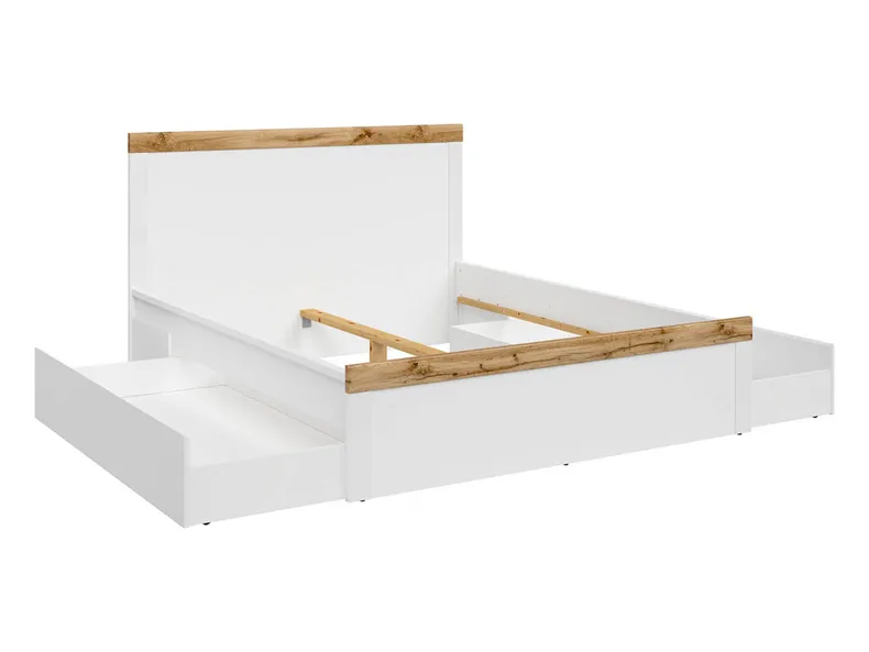 BRW Holten, шухляда для ліжка 160 і 180, білий/глянцево-білий SZU-BI/BIP фото №5