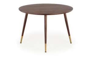 Круглый стол обеденный HALMAR DOMENICO 110x110 см, столешница - орех, ножки - орех / золото фото