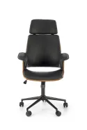 Кресло компьютерное офисное вращающееся HALMAR WEBER орех/черный, экокожа фото thumb №9