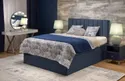 Ліжко двоспальне з підйомним механізмом HALMAR ASENTO 160x200 см темно-синя фото thumb №2