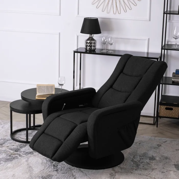 Поворотне масажне крісло MEBEL ELITE SPIKE 2, тканина: чорний фото №3