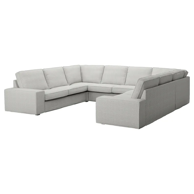 IKEA KIVIK КІВІК, диван U-подібної форми, 6-місний, Талміра біла/чорна 295.276.62 фото №1
