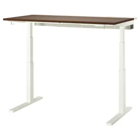 IKEA MITTZON МІТТЗОН, стіл регульований, електричний горіх/білий, 140x80 см 795.290.03 фото