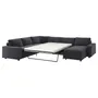 IKEA VIMLE ВІМЛЕ, кут диван-ліжко, 5-місн з кушеткою, з широкими підлокітниками/Djuparp темно-сірий 095.372.47 фото