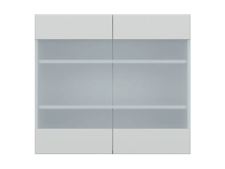 Кухонна шафа BRW Top Line 80 см дводверна з дисплеєм світло-сіра матова, гренола сірий/світло-сірий матовий TV_G_80/72_LV/PV-SZG/BRW0014 фото №1