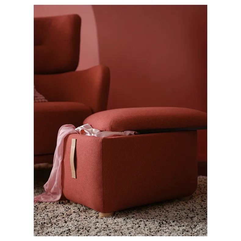 IKEA OSKARSHAMN ОСКАРШАМН, підставка для ніг із відділ д / збер, ТОНЕРУД червоний 405.216.87 фото №2