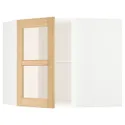IKEA METOD МЕТОД, кутова настін шафа, полиці / скл двер, білий / ФОРСБАККА дуб, 68x60 см 395.093.23 фото thumb №1